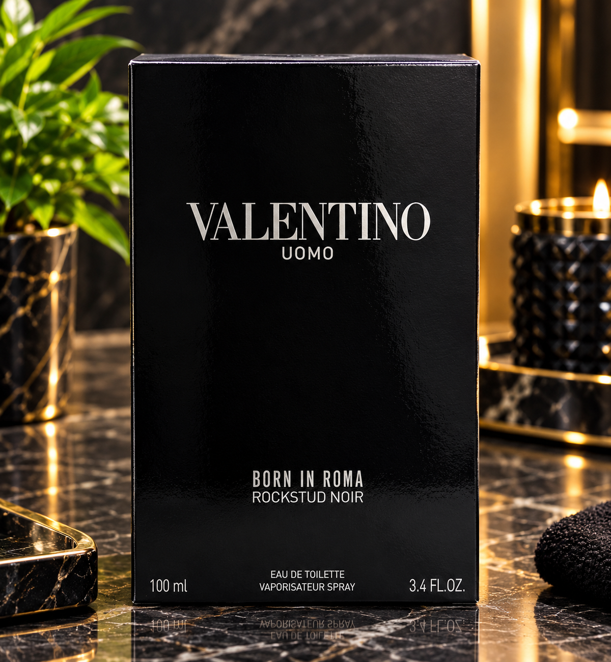 Valentino Uomo Born in Roma Rockstud Noir EDT for Men – 3.4 oz (100 ml)
