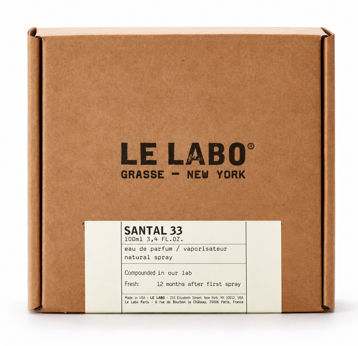 Le Labo Santal 33 Eau de Parfum Unisex, 3.4 oz / 100 ml