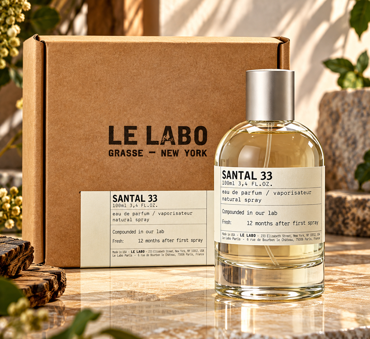 Le Labo Santal 33 Eau de Parfum Unisex, 3.4 oz / 100 ml